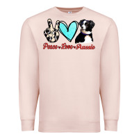 Pale Pink Peace Love Aussie Premium Sweatshirt - Jasminsmagicworld