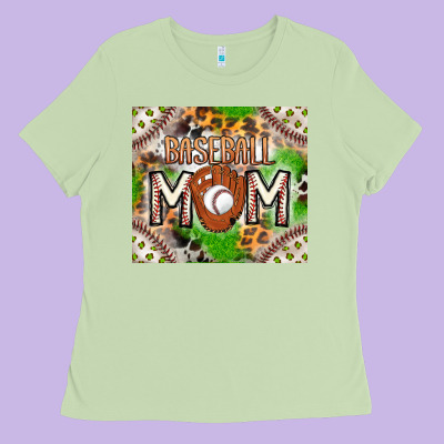 Baseball Mom Ladies Tee Designed By Cowhidedigitalart