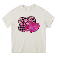 Cream breast cancer hearts Heavy Core Tee - FaDigitalArtStudio
