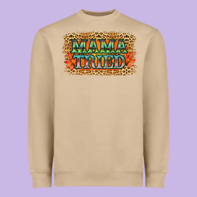 Leopard Floral Mama Tried Heavyweight Sweatshirt Designed By Jasminsmagicworld