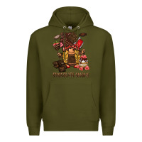 Army Green chocolate gnome Premium Hoodie - BarkalooDesign