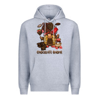 Heather Grey chocolate gnome Premium Hoodie - BarkalooDesign