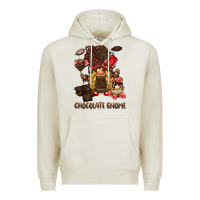 Oatmeal Heather chocolate gnome Premium Hoodie - BarkalooDesign