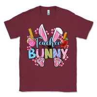 Burgundy Easter Teacher bunny Classic Tee - OliviaCreatesArt