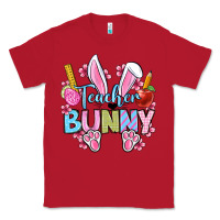 Red Easter Teacher bunny Classic Tee - OliviaCreatesArt
