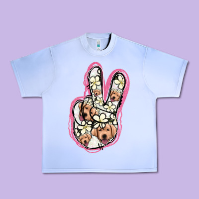 Jack Russel Peace Sign Urban Heavy Tee Designed By Jasminsmagicworld