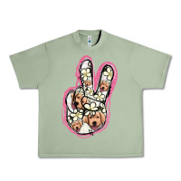 Oil Green Jack Russel Peace Sign Urban Heavy Tee - Jasminsmagicworld