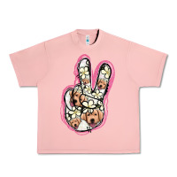 Salmon Jack Russel Peace Sign Urban Heavy Tee - Jasminsmagicworld