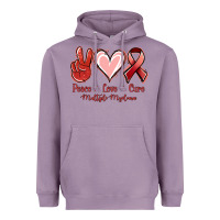 Lavender Peace Love Cure Multiple Myeloma Cancer Heavyweight Hoodie - Jasminsmagicworld