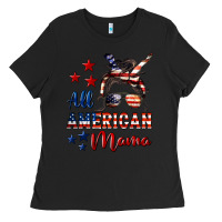 Black All American Mama Ladies Tee - LillyAllenDesigns