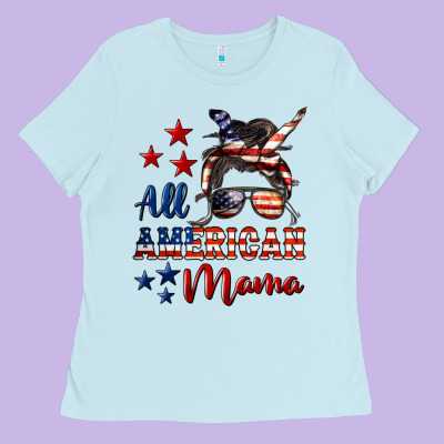 All American Mama Ladies Tee Designed By Lillyallendesigns