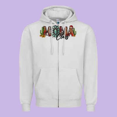 Western Christmas Mama Claus Sunflowers And Cactus Zipper Hoodie Designed By Jasminsmagicworld