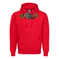Red western christmas mama claus sunflowers and cactus Zipper Hoodie - Jasminsmagicworld