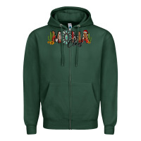 Sports Green western christmas mama claus sunflowers and cactus Zipper Hoodie - Jasminsmagicworld