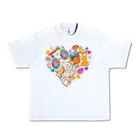 White Easter Love Urban Heavy Tee - CowhideDigitalArt