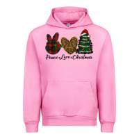 Fuchsia Pink peace love christmas Urban Hoodie - RanaPortraitStore