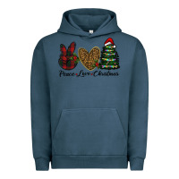 Pigment Midnight Navy peace love christmas Urban Hoodie - RanaPortraitStore