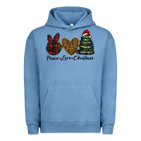 Pigment Pebble Blue peace love christmas Urban Hoodie - RanaPortraitStore