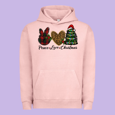 Peace Love Christmas Urban Hoodie Designed By Ranaportraitstore