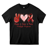 Black Peace Love Cure Multiple Myeloma Cancer Heavy Core Tee - Jasminsmagicworld