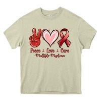 Mossy Peace Love Cure Multiple Myeloma Cancer Heavy Core Tee - Jasminsmagicworld