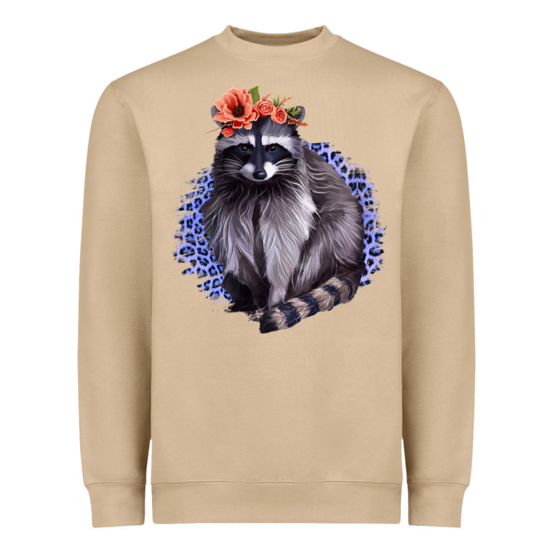 Classy But A Little Thrashy Racoon With Flowers Heavyweight Sweatshirt by Jasminsmagicworld | Teevron