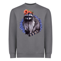 Storm Classy But A Little Thrashy Racoon With Flowers Heavyweight Sweatshirt - Jasminsmagicworld