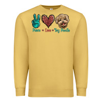 Antique Gold Peace Love Toy Poodle Premium Sweatshirt - Jasminsmagicworld