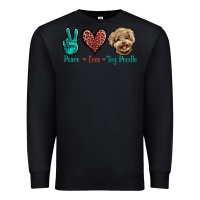 Black Peace Love Toy Poodle Premium Sweatshirt - Jasminsmagicworld