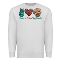 Dove Grey Peace Love Toy Poodle Premium Sweatshirt - Jasminsmagicworld