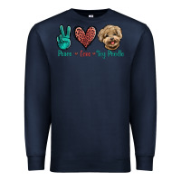Navy Peace Love Toy Poodle Premium Sweatshirt - Jasminsmagicworld