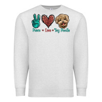 Oatmeal Heather Peace Love Toy Poodle Premium Sweatshirt - Jasminsmagicworld