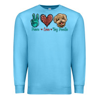 Ocean Blue Peace Love Toy Poodle Premium Sweatshirt - Jasminsmagicworld