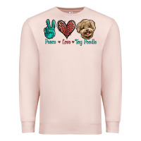 Pale Pink Peace Love Toy Poodle Premium Sweatshirt - Jasminsmagicworld