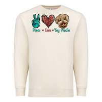 Sandshell Peace Love Toy Poodle Premium Sweatshirt - Jasminsmagicworld
