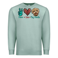 Seafoam Peace Love Toy Poodle Premium Sweatshirt - Jasminsmagicworld