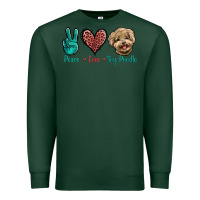 Sports Green Peace Love Toy Poodle Premium Sweatshirt - Jasminsmagicworld