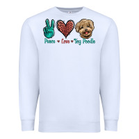 White Peace Love Toy Poodle Premium Sweatshirt - Jasminsmagicworld