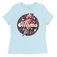 Baby Blue Western Mama Patriotic 4th of July Ladies Tee - LillyAllenDesigns