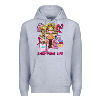 Heather Grey shopping life  gnome Premium Hoodie - BarkalooDesign