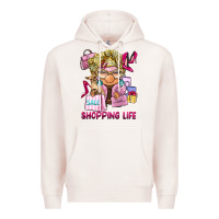 Pale Pink shopping life  gnome Premium Hoodie - BarkalooDesign