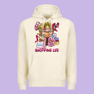 Shopping Life  Gnome Premium Hoodie Designed By Barkaloodesign