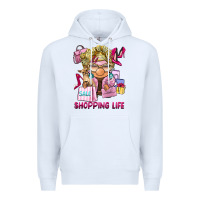 White shopping life  gnome Premium Hoodie - BarkalooDesign