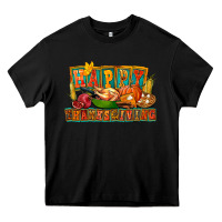 Black Happy Thanksgiving Heavy Core Tee - FaDigitalArtStudio