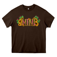 Chocolate Brown Cactus Leopard Sunflower Mama and Mini Set Heavy Core Tee - Jasminsmagicworld