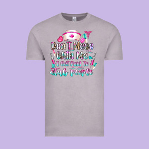 Don't Mess With Me I Get Paid To Stab People Vintage Tee Designed By Cowhidedigitalart