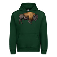 Foreset Green american bison body Urban Hoodie - RanaPortraitStore