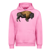 Fuchsia Pink american bison body Urban Hoodie - RanaPortraitStore