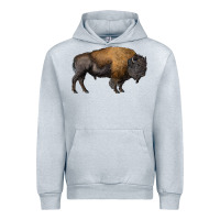 Heather Grey american bison body Urban Hoodie - RanaPortraitStore