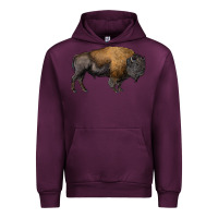 Mauve Wine american bison body Urban Hoodie - RanaPortraitStore
